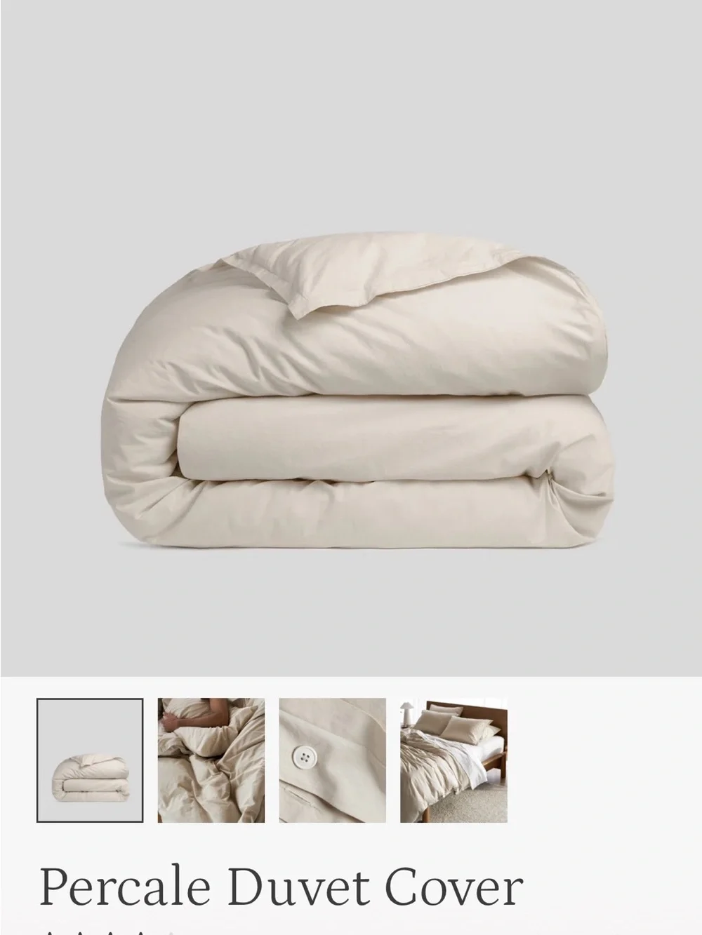 Parachute 100% Cotton Soft Cream Comforter Duvet Cover